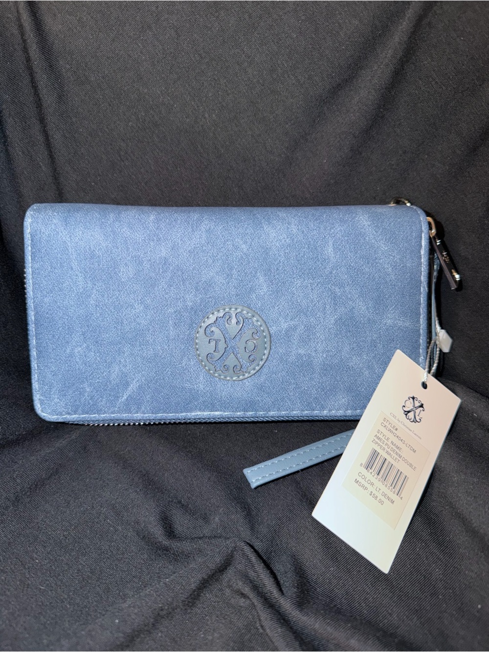 CXL AMES PU DENIM DOUBLE
ZIPPER WALLET